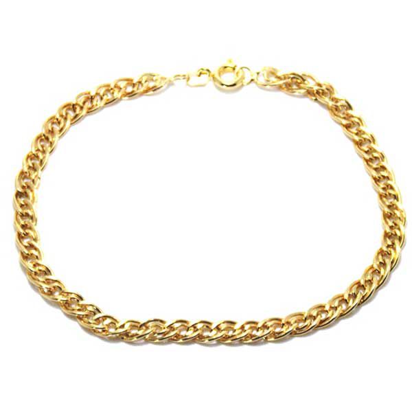 Pulseira De Ouro 18k Romana De 5,6mm Com 18cm