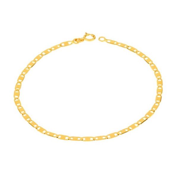 Pulseira De Ouro 18k Piastrine De 1,6mm Com 21cm