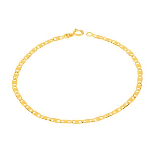 Pulseira De Ouro 18k Piastrine De 1,2mm Com 21cm