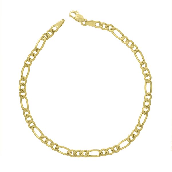 Pulseira De Ouro 18k Groumet 3x1 De 4,0mm Com 21cm