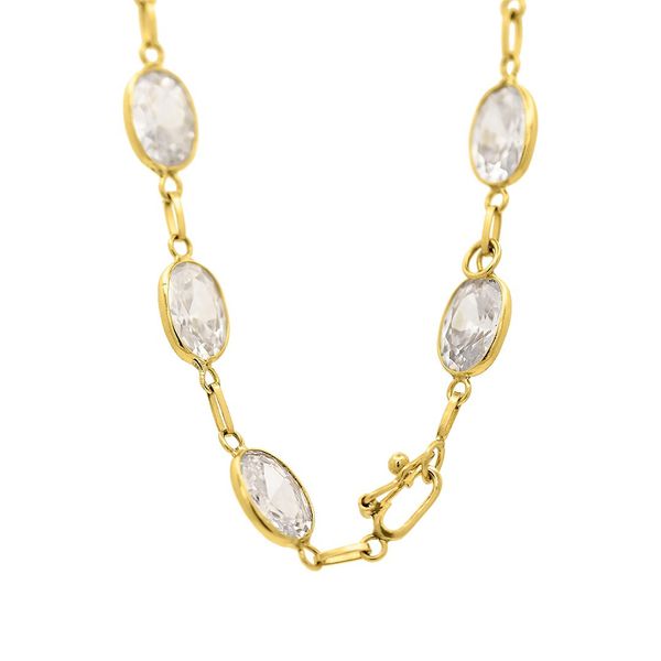 Pulseira De Ouro 18k Cintilante de 21cm Com Zircônias 