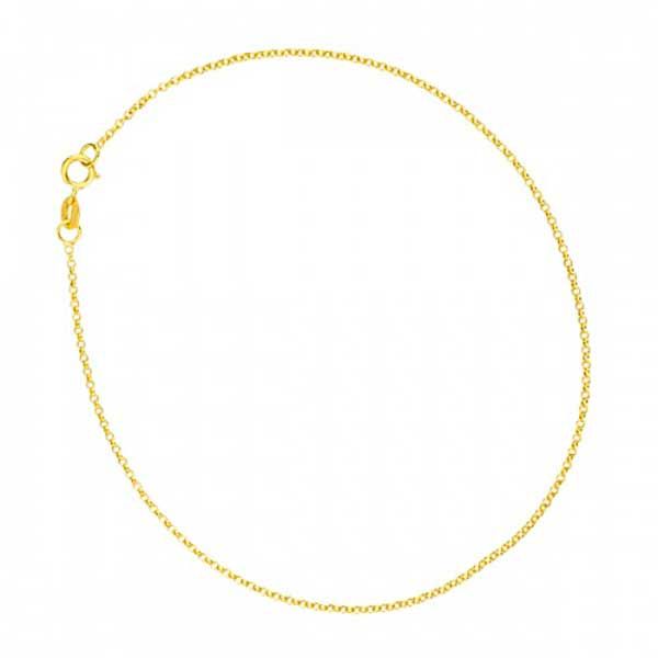 Tornozeleira De Ouro 18k Português De 1,1mm Com 24cm