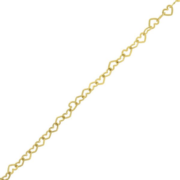 Tornozeleira De Ouro 18k Mini Love De 0,8mm com 25cm