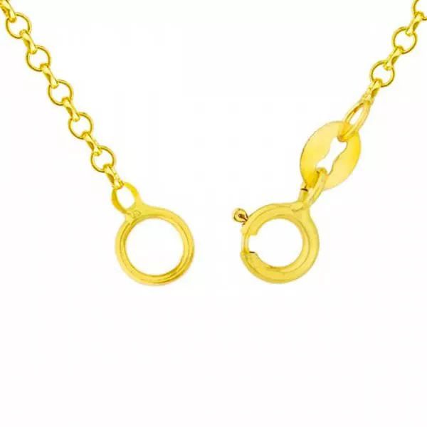 Tornozeleira De Ouro 18k Elo Português De 0,9mm Com 27cm