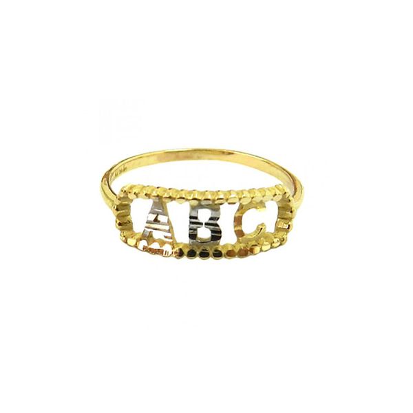 Anel Infantil De Ouro 18k Abc