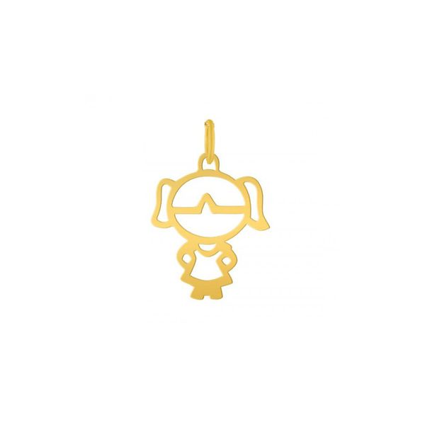 Pingente De Ouro 18k Menina De 25mm