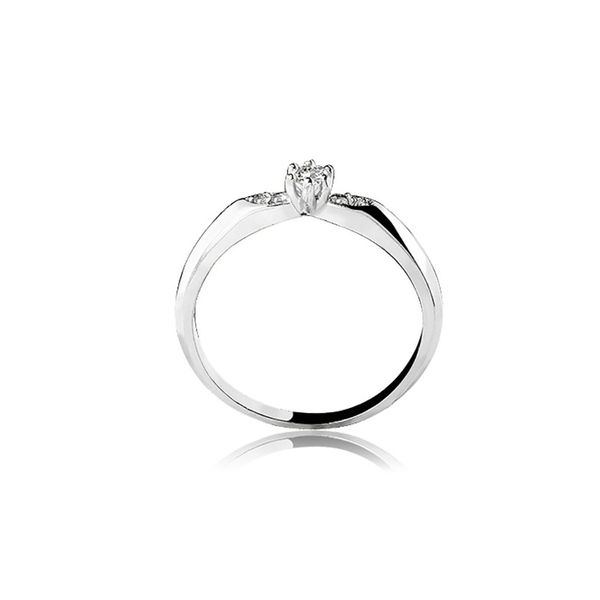 Anel De Ouro Branco 18k Butterfly Com Zircônias