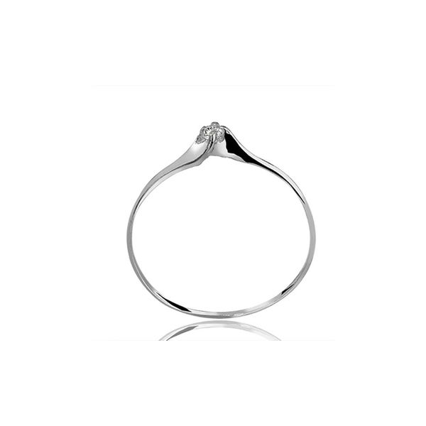 Anel De Ouro Branco 18k Solitário Delicate Com Zircônia