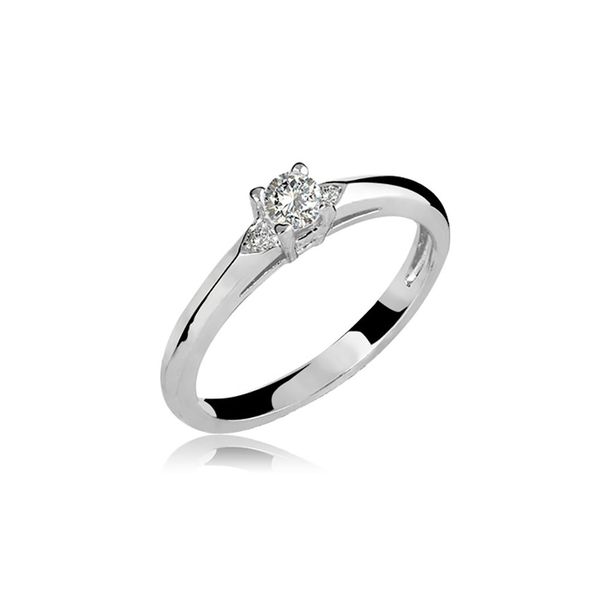 Anel De Ouro Branco 18k Cat Com Zircônia