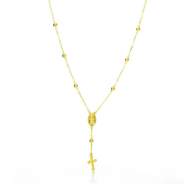 Gargantilha Meio Terço De Ouro 18k De 0,8mm Com 45cm