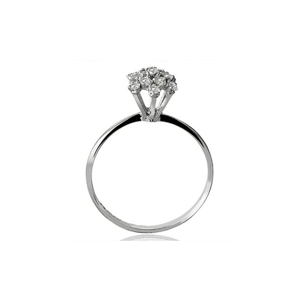 Anel De Ouro Branco 18k Chuveiro Estrela Com Diamantes