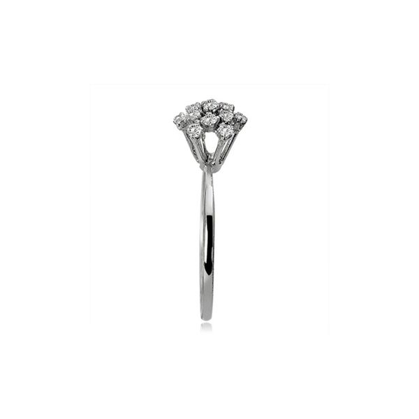 Anel De Ouro Branco 18k Chuveiro Estrela Com Diamantes