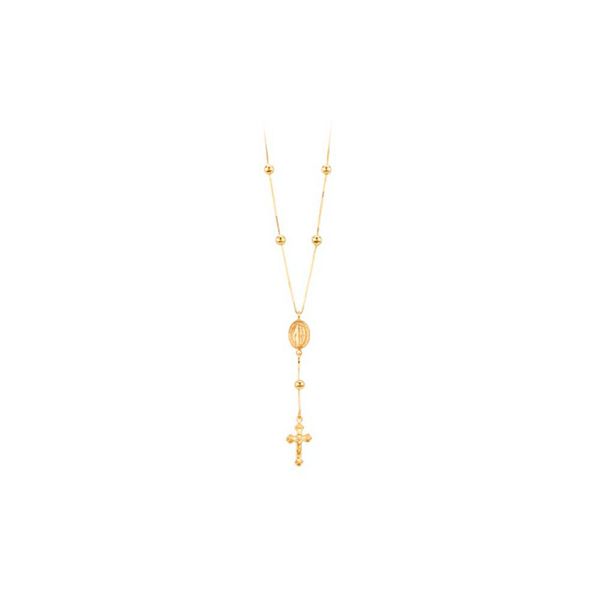 Gargantilha Meio Terço De Ouro 18k De 0,5mm Com 45cm