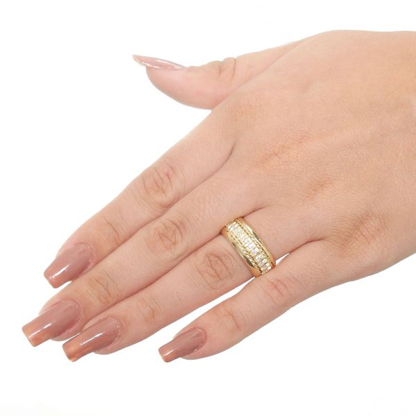 Aliança Individual De Ouro 18k 9mm Com Zircônias
