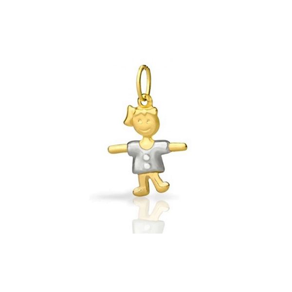 Pingente De Ouro 18k Menina De 20mm
