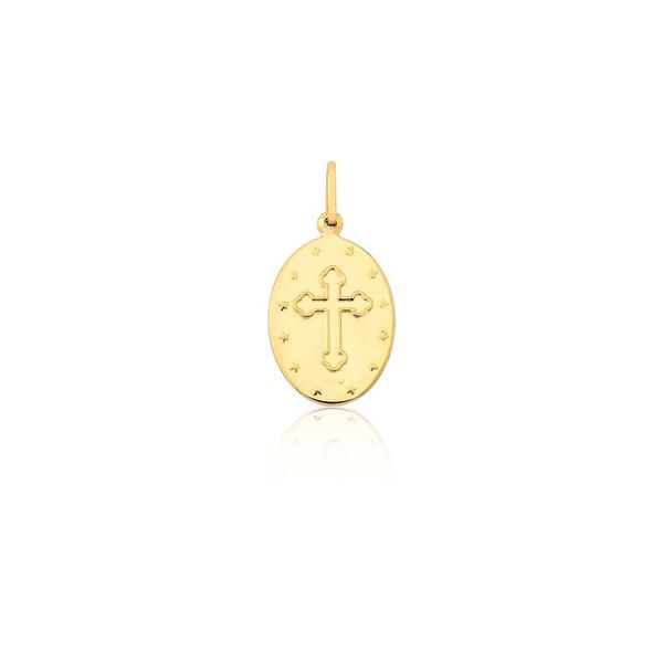 Pingente De Ouro 18k Medalha De Nossa Senhora Da Aparecida 21mm