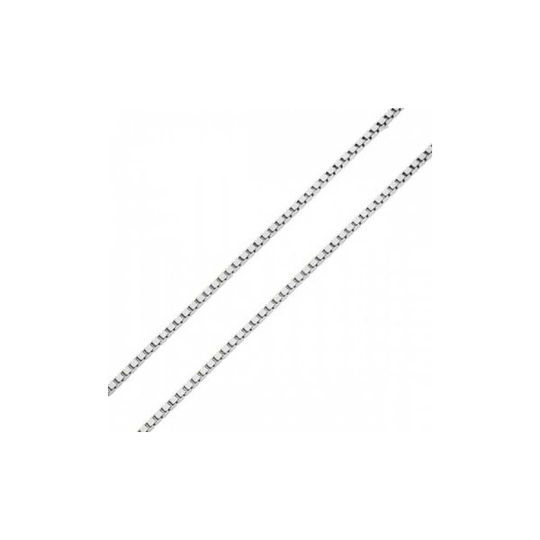 Corrente De Ouro Branco 18k Veneziana De 0,7mm Com 45cm