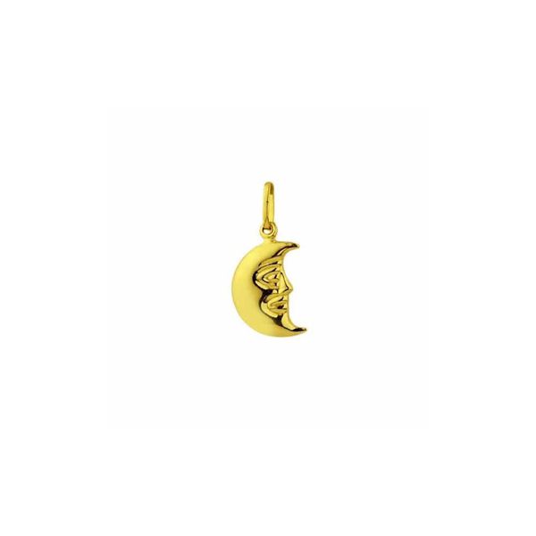 Pingente De Ouro 18k Meia Lua