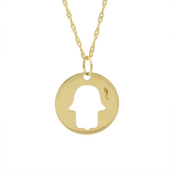 Pingente De Ouro 18k Mão de Fátima