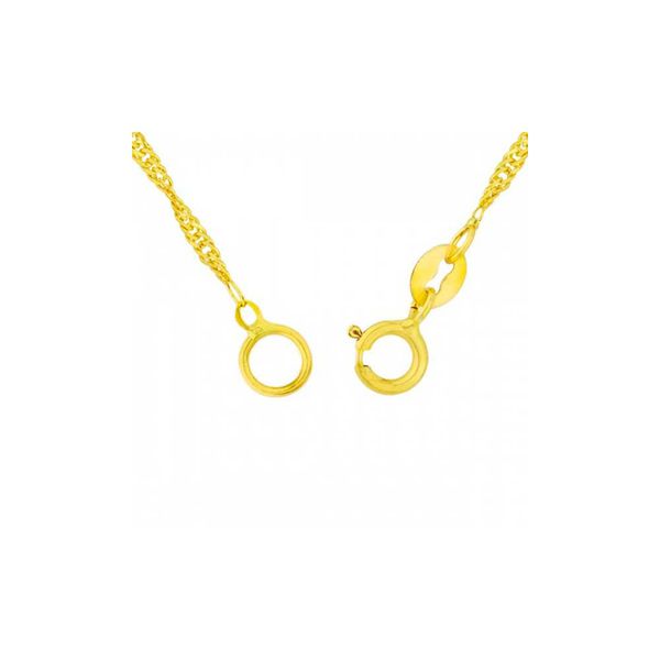 Pulseira De Ouro 18k Singapura De 1,2mm Com 18cm