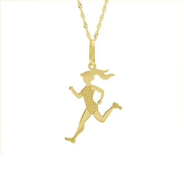 Pingente De Ouro 18k Atletismo Feminino