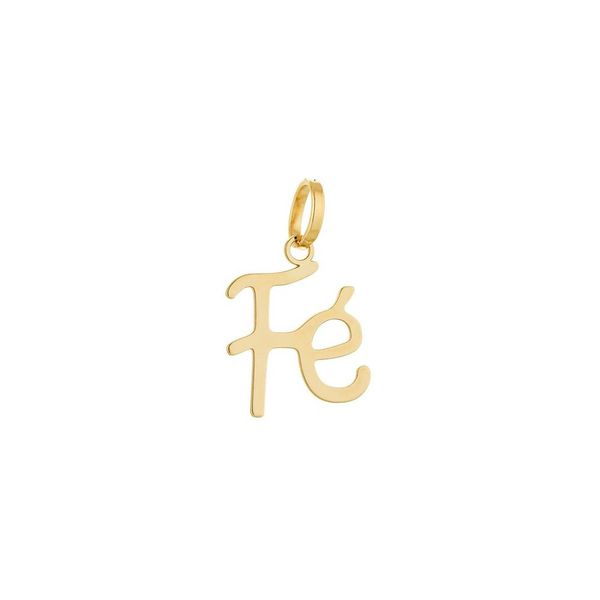 Pingente De Ouro 18k Fé