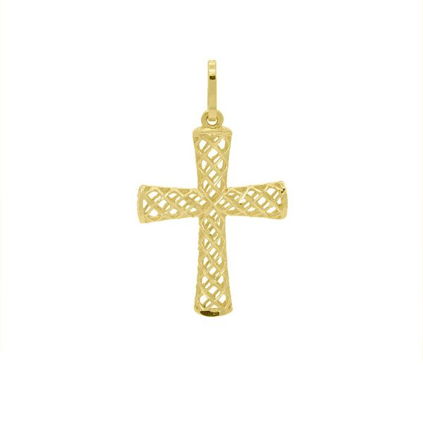 Pingente De Ouro 18k Cruz Diamantada