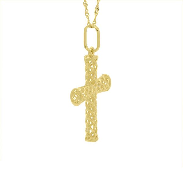Pingente De Ouro 18k Cruz Diamantada