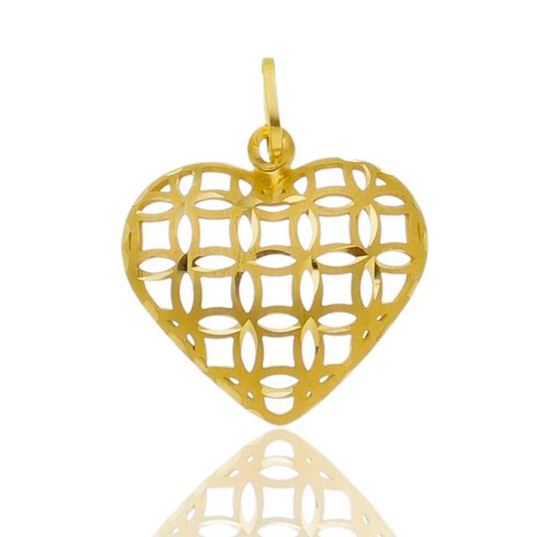 Pingente De Ouro 18k Coração Elegante