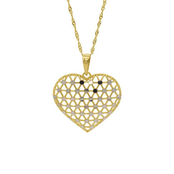 Pingente De Ouro 18k Coração Reluzente M