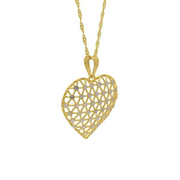 Pingente De Ouro 18k Coração Reluzente M