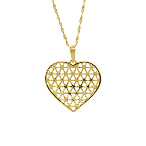Pingente De Ouro 18k Coração Reluzente M