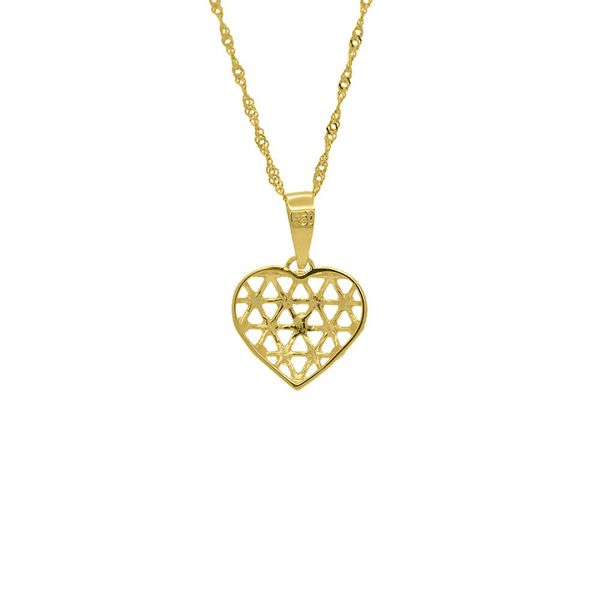 Pingente De Ouro 18k Coração Reluzente P