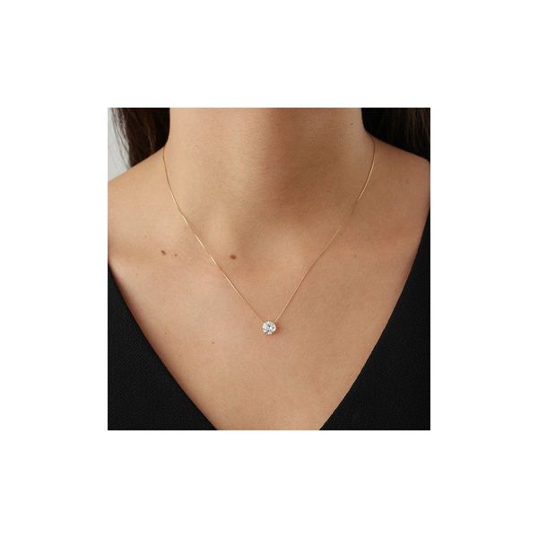 Pingente Ponto De Luz De Ouro 18k Com Zircônia De 7mm (Reforçado)