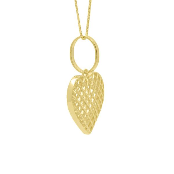 Pingente De Ouro 18k Coração Diamantada M
