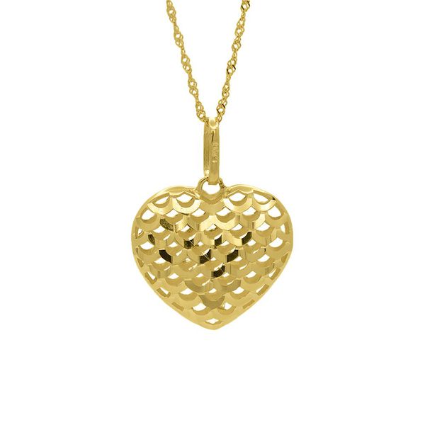 Pingente De Ouro 18k Coração Ariel