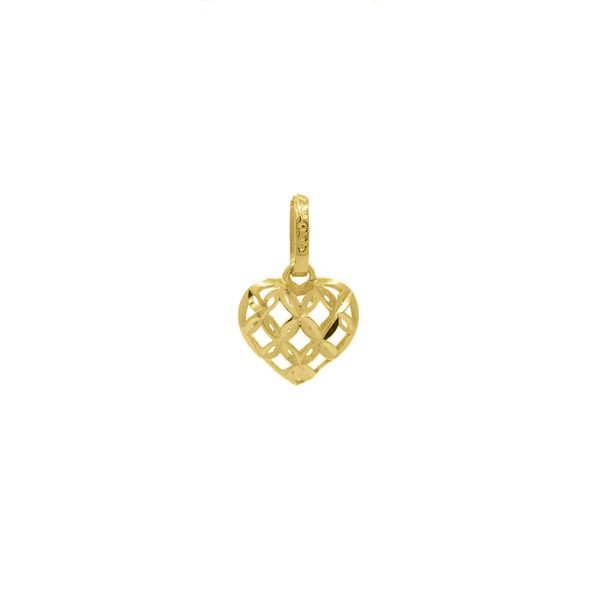 Pingente De Ouro 18k Coração Alado P
