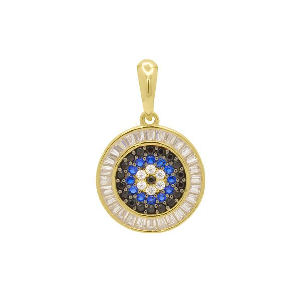 Pingente De Ouro 18k Olho Grego Floral