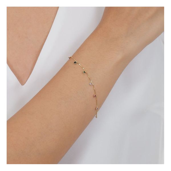 Pulseira De Ouro 18k Arco-Íris Com 19cm