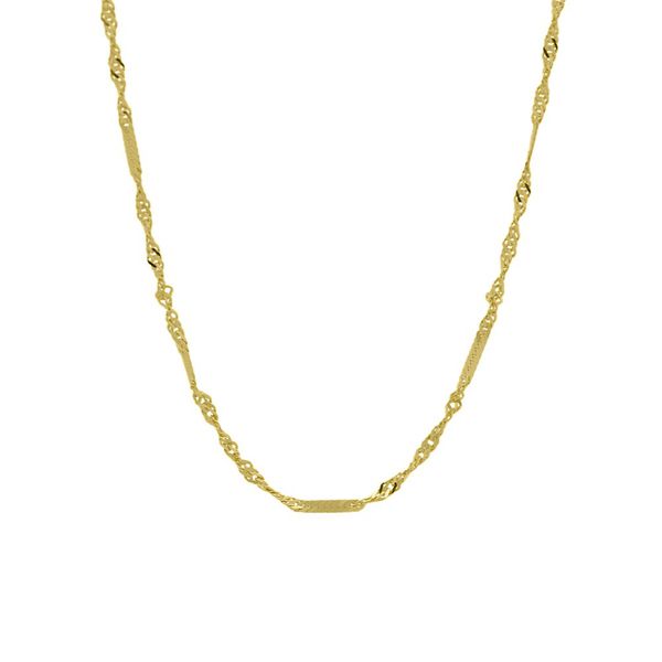 Corrente De Ouro 18k Singapura Com Chapinha Com 45cm