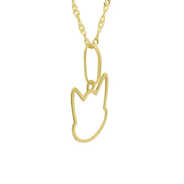Pingente De Ouro 18k Face Gatinho Vazado