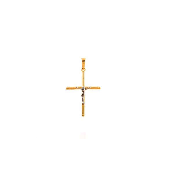 Pingente De Ouro 18k Crucifixo Com 21mm