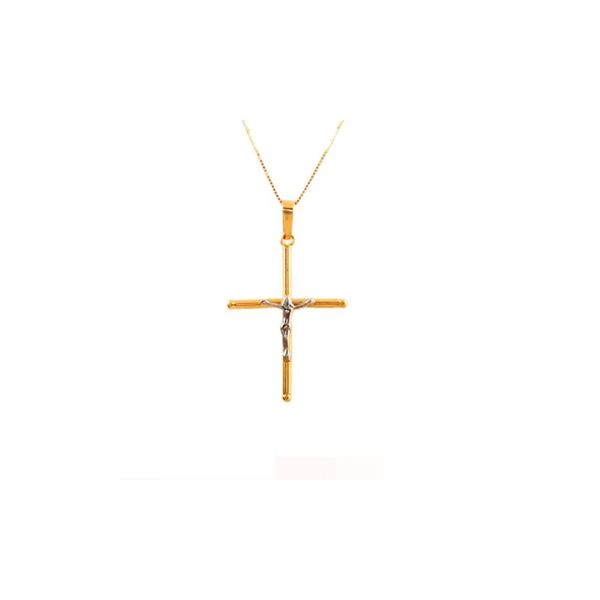 Pingente De Ouro 18k Crucifixo Com 21mm