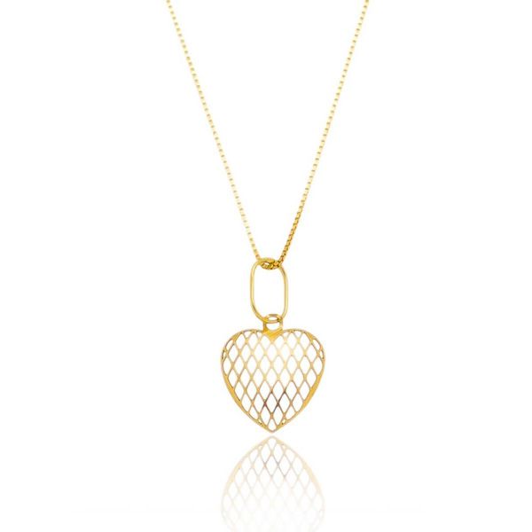 Pingente De Ouro 18k Coração Grade