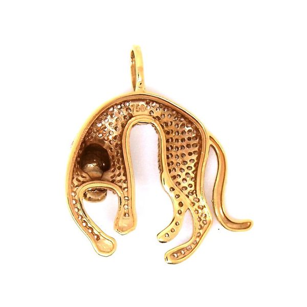 Pingente De Ouro 18k Pantera Com Zircônias