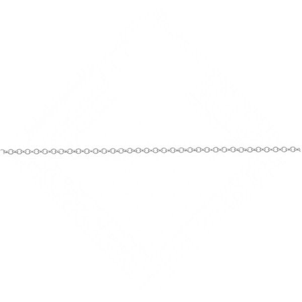 Corrente De Ouro Branco 18k Elo Português De 1mm Com 60cm