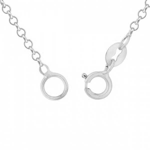 Corrente De Ouro Branco 18k Elo Português De 1mm Com 60cm