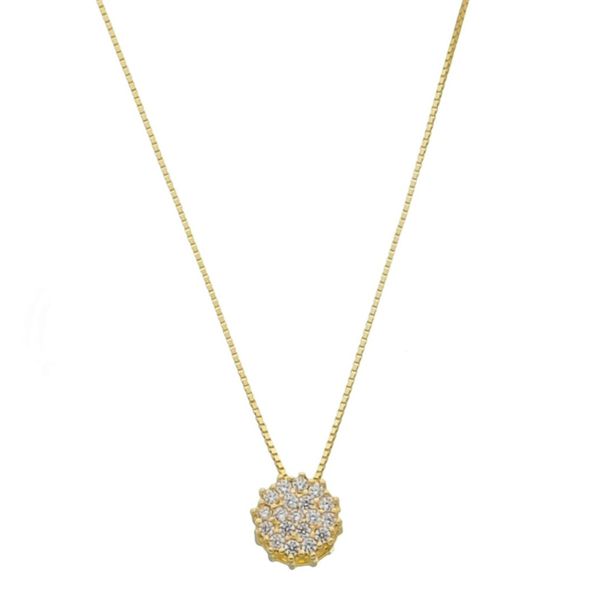 Pingente De Ouro 18k Chuveiro De Zircônias P