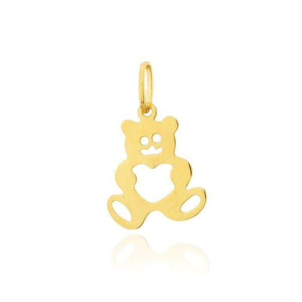 Pingente De Ouro 18k Urso Vazado