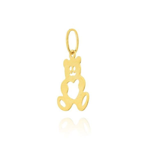 Pingente De Ouro 18k Urso Vazado